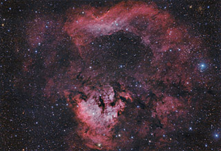 Cederblad 214 and NGC 7822 in HaOIIIRGB