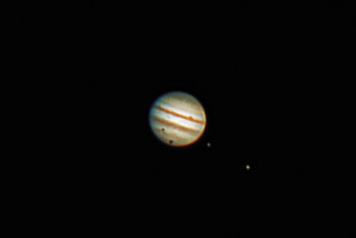 Jupiter with Shadows of Europa and Ganymede 1/3/12 at 23:00 PST