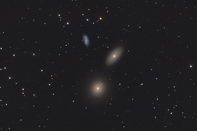M105, NGC 3389, and NGC 3384 - Another Galaxy Trio in Leo
