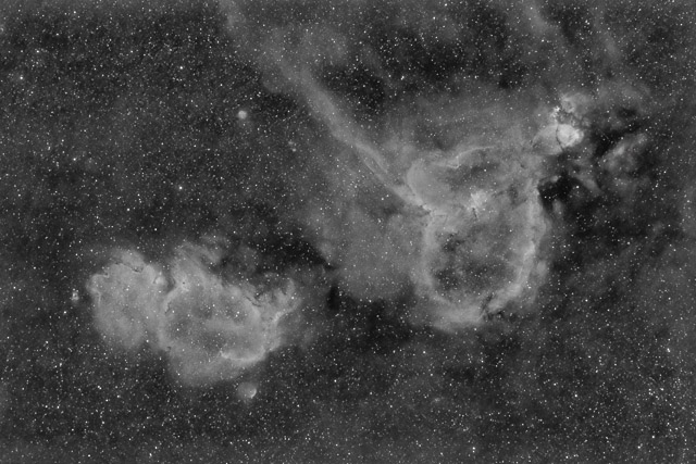 The Heart and Soul Nebulae in Hydrogen Alpha